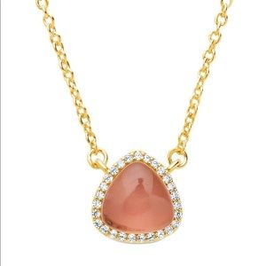 Sterling Forever 14K Gold Halo Pendant Necklace